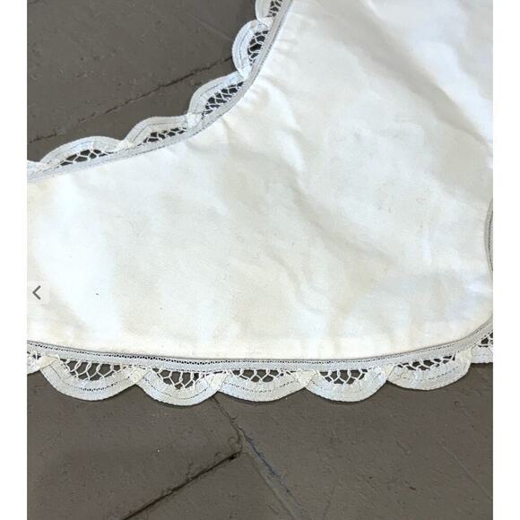 Christmas Battenberg Lace Stocking White Embroidered Victorian Old World Style - Picture 3 of 11